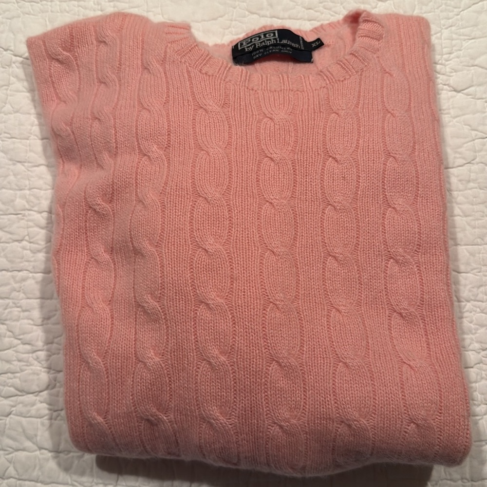 Ralph Lauren Polo Pink Cable cashmere Sweater